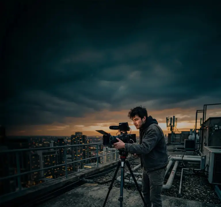 Creator with camera